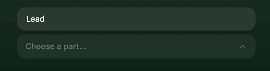 Cantai VST interface — selecting the vocal part to assign